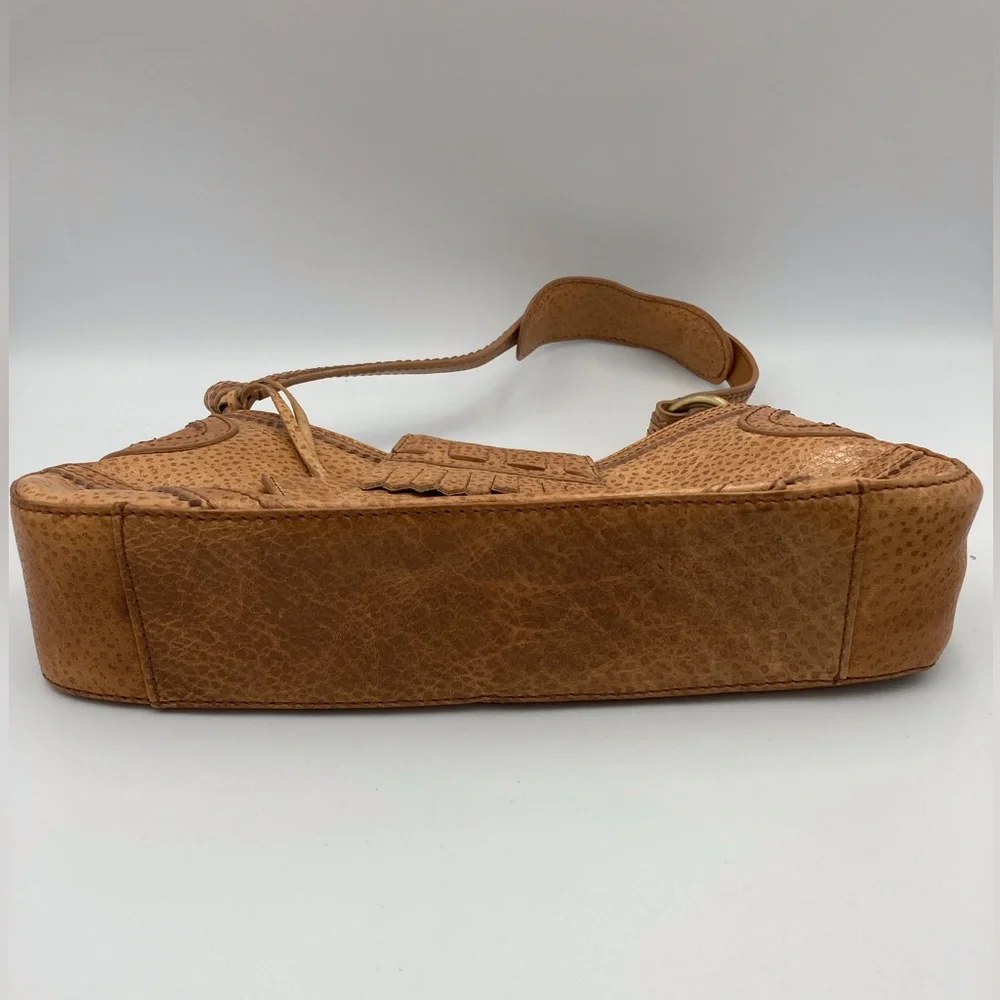Via Spiga Vintage Tan Western vibe pebbled leather shoulder bag - Picture 14 of 15